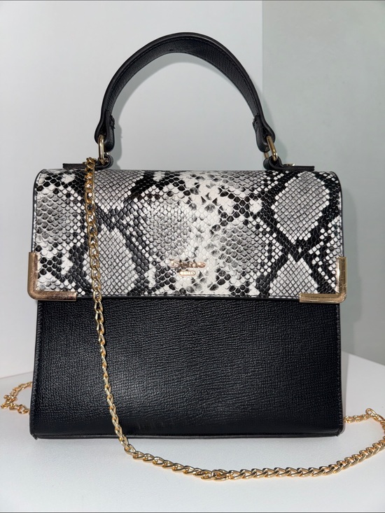 Dune London Handbags - Dune London Snakeskin Embossed Top Handle Satchel
